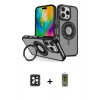 MARSİLYAN™- iPhone 16 Pro Max Kılıf Nova Minimal Serisi - Siyah Joko Magic 5D Hayalet Cam + PVD Metal Kamera Lens - SH
