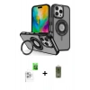 MARSİLYAN™- iPhone 16 Pro Max Kılıf Nova Minimal Serisi - Siyah Joko Magic 5D Hayalet Cam + Raze Metal Kamera Lens - BZ