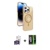 MARSİLYAN™- iPhone 16 Pro Max Kılıf Nova Modern Prime - Şeffaf 360 Full Body Arka Koruyucu + Gümüş Bilvis Titan Kamera Lens
