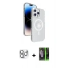 MARSİLYAN™- iPhone 16 Pro Max Kılıf Nova Modern Prime - Şeffaf 360 Full Body Arka Koruyucu + Pers Alüminyum Kamera Lens - GS