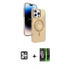MARSİLYAN™- iPhone 16 Pro Max Kılıf Nova Modern Prime - Şeffaf 360 Full Body Arka Koruyucu + PVD Metal Kamera Lens - GS