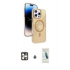 MARSİLYAN™- iPhone 16 Pro Max Kılıf Nova Modern Prime - Şeffaf Pasifik Cam Ekran Koruyucu + PVD Metal Kamera Lens - GD