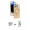 MARSİLYAN™- iPhone 16 Pro Max Kılıf Nova Modern Prime - Şeffaf Pasifik Cam Ekran Koruyucu + Gümüş Pers Alüminyum Kamera Lens