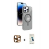 MARSİLYAN™- iPhone 16 Pro Max Kılıf Nova Modern Prime - Şeffaf Pasifik Cam Ekran Koruyucu + Pers Alüminyum Kamera Lens - CLTM