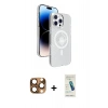 MARSİLYAN™- iPhone 16 Pro Max Kılıf Nova Modern Prime - Şeffaf Pasifik Cam Ekran Koruyucu + Pers Alüminyum Kamera Lens - CLTM