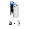 MARSİLYAN™- iPhone 16 Pro Max Kılıf Nova Modern Prime - Şeffaf Pasifik Cam Ekran Koruyucu + PVD Metal Kamera Lens - SH