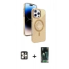 MARSİLYAN™- iPhone 16 Pro Max Kılıf Nova Modern Prime - Siyah 360 Mat Full Body Arka Koruyucu + PVD Metal Kamera Lens - GD