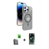 MARSİLYAN™- iPhone 16 Pro Max Kılıf Nova Modern Prime - Siyah 360 Mat Full Body Arka Koruyucu + Raze Metal Kamera Lens - SH