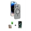 MARSİLYAN™- iPhone 16 Pro Max Kılıf Nova Modern Prime - Siyah 360 Mat Full Body Arka Koruyucu + Raze Metal Kamera Lens - CLTM
