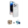 MARSİLYAN™- iPhone 16 Pro Max Kılıf Nova Modern Prime - Siyah 3D Antistatik Cam Ekran Koruyucu + Pers Alüminyum Kamera Lens - CLTM