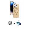 MARSİLYAN™- iPhone 16 Pro Max Kılıf Nova Modern Prime - Siyah 3D Antistatik Cam Ekran Koruyucu + Pers Alüminyum Kamera Lens - GI