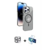 MARSİLYAN™- iPhone 16 Pro Max Kılıf Nova Modern Prime - Siyah 3D Antistatik Cam Ekran Koruyucu + Pers Alüminyum Kamera Lens - GI