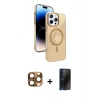 MARSİLYAN™- iPhone 16 Pro Max Kılıf Nova Modern Prime - Siyah 3D Antistatik Hayalet Cam Ekran Koruyucu + Pers Alüminyum Kamera Lens - CLTM