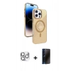 MARSİLYAN™- iPhone 16 Pro Max Kılıf Nova Modern Prime - Siyah 3D Antistatik Hayalet Cam Ekran Koruyucu + Pers Alüminyum Kamera Lens - GS