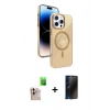 MARSİLYAN™- iPhone 16 Pro Max Kılıf Nova Modern Prime - Siyah 3D Antistatik Hayalet Cam Ekran Koruyucu + Raze Metal Kamera Lens - NLGY