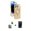 MARSİLYAN™- iPhone 16 Pro Max Kılıf Nova Modern Prime - Siyah 3D Antistatik Hayalet Cam Ekran Koruyucu + Raze Metal Kamera Lens - SH