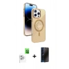 MARSİLYAN™- iPhone 16 Pro Max Kılıf Nova Modern Prime - Siyah 3D Antistatik Hayalet Cam Ekran Koruyucu + Raze Metal Kamera Lens - BZ