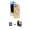 MARSİLYAN™- iPhone 16 Pro Max Kılıf Nova Modern Prime - Siyah 3D Antistatik Mat Seramik Nano Ekran Koruyucu + PVD Metal Kamera Lens - SH