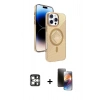 MARSİLYAN™- iPhone 16 Pro Max Kılıf Nova Modern Prime - Siyah 3D Antistatik Mat Seramik Nano Ekran Koruyucu + PVD Metal Kamera Lens - GS