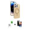 MARSİLYAN™- iPhone 16 Pro Max Kılıf Nova Modern Prime - Siyah 3D Antistatik Mat Seramik Nano Ekran Koruyucu + Raze Metal Kamera Lens - BZ