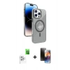 MARSİLYAN™- iPhone 16 Pro Max Kılıf Nova Modern Prime - Siyah 3D Antistatik Mat Seramik Nano Ekran Koruyucu + Raze Metal Kamera Lens - BZ