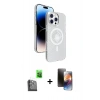 MARSİLYAN™- iPhone 16 Pro Max Kılıf Nova Modern Prime - Siyah 3D Antistatik Mat Seramik Nano Ekran Koruyucu + Raze Metal Kamera Lens - SH
