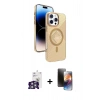 MARSİLYAN™- iPhone 16 Pro Max Kılıf Nova Modern Prime - Siyah 3D Antistatik Mat Seramik Nano Ekran Koruyucu + Gümüş Bilvis Titan Kamera Lens
