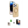 MARSİLYAN™- iPhone 16 Pro Max Kılıf Nova Modern Prime - Siyah 3D Antistatik Mat Seramik Nano Ekran Koruyucu + Natural Grey Raze Metal Kamera Lens
