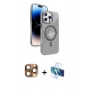 MARSİLYAN™- iPhone 16 Pro Max Kılıf Nova Modern Prime - Siyah 3D Antistatik Seramik Nano Ekran Koruyucu + Pers Alüminyum Kamera Lens - CLTM