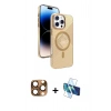 MARSİLYAN™- iPhone 16 Pro Max Kılıf Nova Modern Prime - Siyah 3D Antistatik Seramik Nano Ekran Koruyucu + Pers Alüminyum Kamera Lens - CLTM
