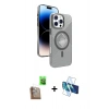 MARSİLYAN™- iPhone 16 Pro Max Kılıf Nova Modern Prime - Siyah 3D Antistatik Seramik Nano Ekran Koruyucu + Çöl Titanyum Raze Metal Kamera Lens