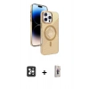 MARSİLYAN™- iPhone 16 Pro Max Kılıf Nova Modern Prime - Siyah Bilvis 3D Cam Ekran Koruyucu + Siyah PVD Metal Kamera Lens
