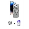 MARSİLYAN™- iPhone 16 Pro Max Kılıf Nova Modern Prime - Siyah Bilvis 5in1 3D Magic Cam Ekran Koruyucu + Pers Alüminyum Kamera Lens - GS