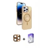 MARSİLYAN™- iPhone 16 Pro Max Kılıf Nova Modern Prime - Siyah Bilvis 5in1 3D Magic Cam Ekran Koruyucu + Pers Alüminyum Kamera Lens - CLTM