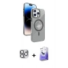 MARSİLYAN™- iPhone 16 Pro Max Kılıf Nova Modern Prime - Siyah Bilvis 5in1 5D Magic Hayalet Cam Ekran Koruyucu + Pers Alüminyum Kamera Lens - GI