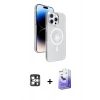 MARSİLYAN™- iPhone 16 Pro Max Kılıf Nova Modern Prime - Siyah Bilvis 5in1 5D Magic Hayalet Cam Ekran Koruyucu + Gümüş PVD Metal Kamera Lens