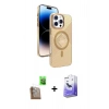 MARSİLYAN™- iPhone 16 Pro Max Kılıf Nova Modern Prime - Siyah Bilvis 5in1 5D Magic Hayalet Cam Ekran Koruyucu + Çöl Titanyum Raze Metal Kamera Lens