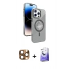 MARSİLYAN™- iPhone 16 Pro Max Kılıf Nova Modern Prime - Siyah Bilvis 5in1 5D Magic Hayalet Cam Ekran Koruyucu + Pers Alüminyum Kamera Lens - CLTM