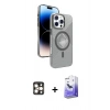 MARSİLYAN™- iPhone 16 Pro Max Kılıf Nova Modern Prime - Siyah Bilvis 5in1 5D Magic Hayalet Cam Ekran Koruyucu + PVD Metal Kamera Lens - GD