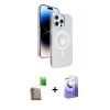 MARSİLYAN™- iPhone 16 Pro Max Kılıf Nova Modern Prime - Siyah Bilvis 5in1 5D Magic Hayalet Cam Ekran Koruyucu + Çöl Titanyum Raze Metal Kamera Lens