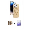 MARSİLYAN™- iPhone 16 Pro Max Kılıf Nova Modern Prime - Siyah Bilvis 5in1 5D Magic Hayalet Cam Ekran Koruyucu + Pers Alüminyum Kamera Lens - CLTM
