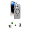 MARSİLYAN™- iPhone 16 Pro Max Kılıf Nova Modern Prime - Siyah Bilvis Hayalet Cam Ekran Koruyucu + Natural Grey Raze Metal Kamera Lens