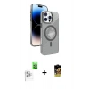 MARSİLYAN™- iPhone 16 Pro Max Kılıf Nova Modern Prime - Siyah Buffer Cam Ekran Koruyucu + Beyaz Raze Metal Kamera Lens