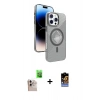 MARSİLYAN™- iPhone 16 Pro Max Kılıf Nova Modern Prime - Siyah Buffer Hayalet Cam Ekran Koruyucu + Natural Grey Raze Metal Kamera Lens