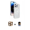 MARSİLYAN™- iPhone 16 Pro Max Kılıf Nova Modern Prime - Siyah Buffer Hayalet Cam Ekran Koruyucu + Pers Alüminyum Kamera Lens - CLTM