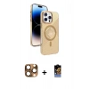 MARSİLYAN™- iPhone 16 Pro Max Kılıf Nova Modern Prime - Siyah Buffer Hayalet Cam Ekran Koruyucu + Pers Alüminyum Kamera Lens - CLTM