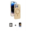 MARSİLYAN™- iPhone 16 Pro Max Kılıf Nova Modern Prime - Siyah Buffer Hayalet Cam Ekran Koruyucu + PVD Metal Kamera Lens - GD
