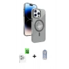 MARSİLYAN™- iPhone 16 Pro Max Kılıf Nova Modern Prime - Siyah Joko Magic 5D Cam + Beyaz Raze Metal Kamera Lens