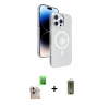 MARSİLYAN™- iPhone 16 Pro Max Kılıf Nova Modern Prime - Siyah Joko Magic 5D Hayalet Cam + Natural Grey Raze Metal Kamera Lens