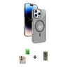 MARSİLYAN™- iPhone 16 Pro Max Kılıf Nova Modern Prime - Siyah Joko Magic 5D Hayalet Cam + Natural Grey Raze Metal Kamera Lens